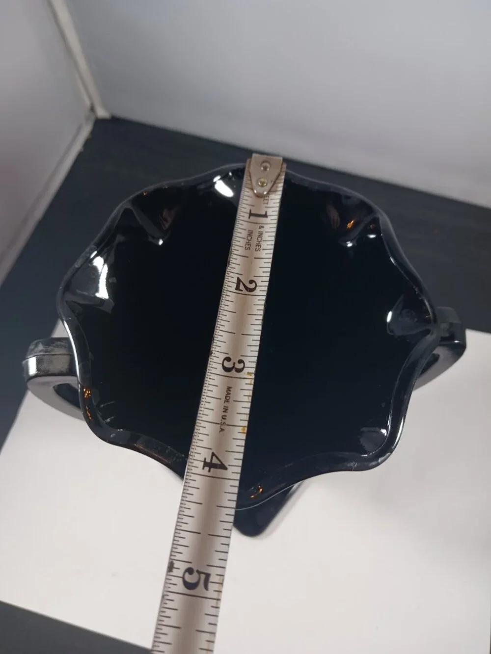 Vintage L. E. Smith Black Amethyst Glass Trophy Vase